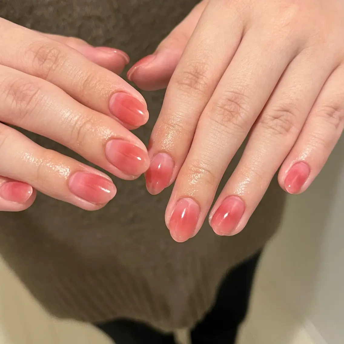 ネイル ニュアンスネイル ワンカラーネイル ハンドネイル 【うるちゅるnail 】🩰maiのネイルデザイン