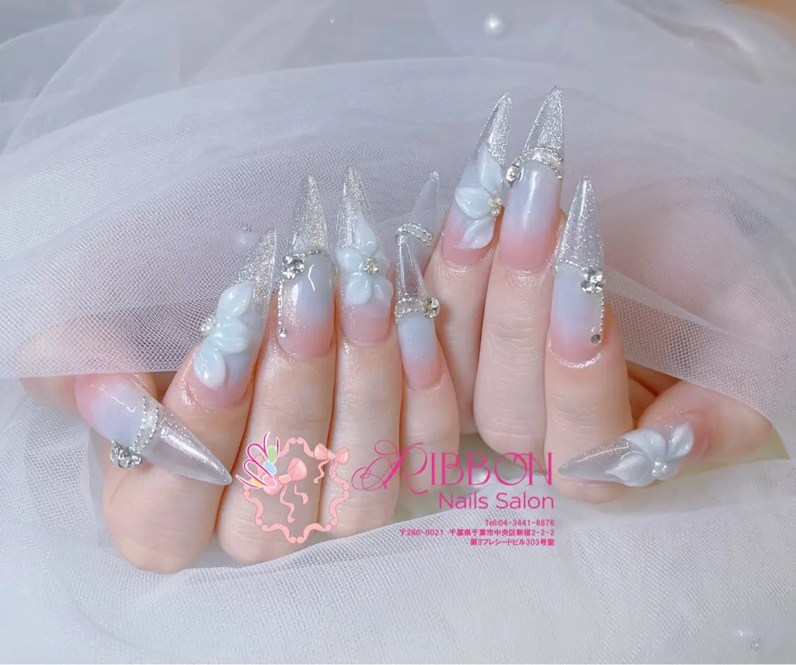 ネイル フットネイル フレンチネイル ジェルネイル マグネットネイル 持ち込み ハンドネイル Ribbonnail salonのネイルデザイン