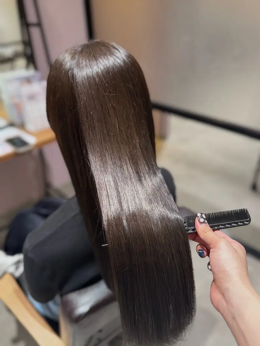 ロング 縮毛矯正 森 いずなのヘアスタイル