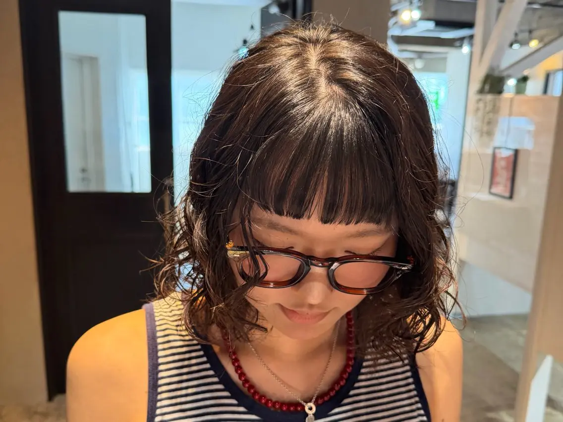 ミディアム ミディアムパーマ ボブ パーマ 太田 海萌のヘアスタイル
