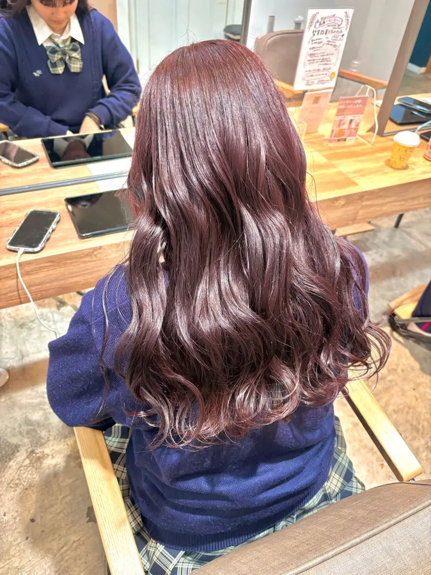 ロング ピンクブラウン ☁️RIKA☁️ @ri2_____bのヘアスタイル
