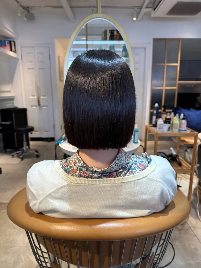 ミディアム ボブ 髪質改善 縮毛矯正 カット ヘアカラー トリートメント ヘアセット 髪質改善/ボブ /韓国/erikoのヘアスタイル