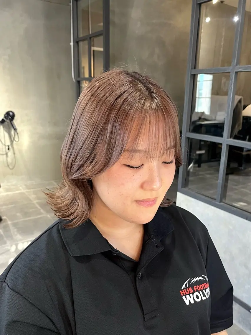 ミディアム カラー 透明感♥韓国ヘア HINAのヘアスタイル