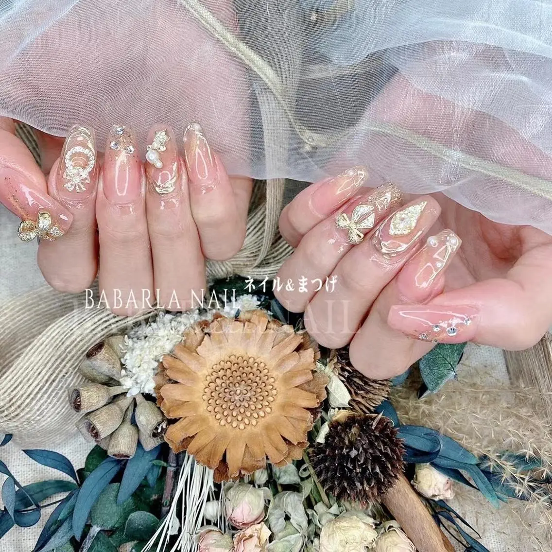 ネイル クリアネイル ラメ(グリッター) ピンク Babarla Nailのネイルデザイン