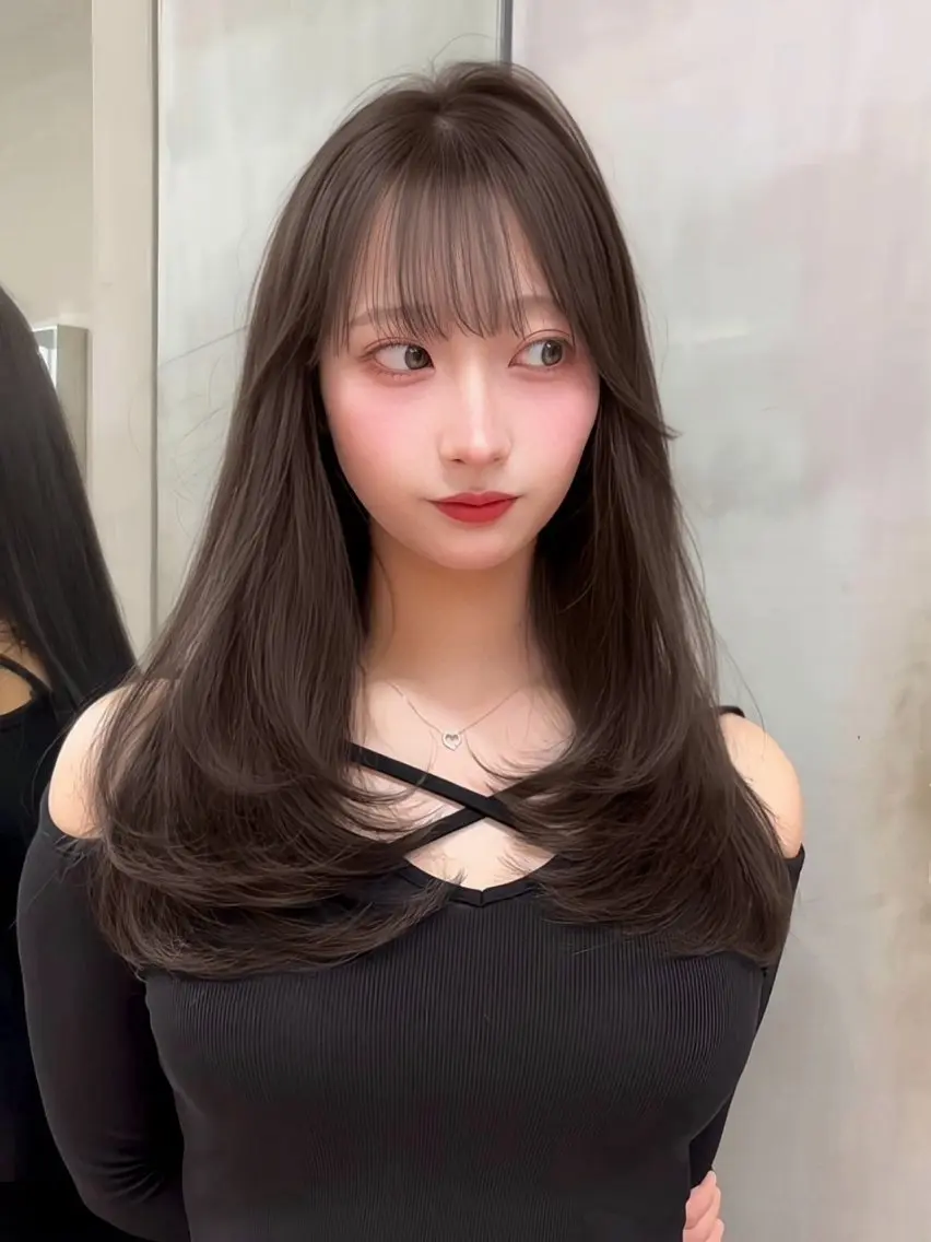 ミディアム カラー ヘアアレンジ ブリーチ 透明感カラー ブリーチなしカラー 髪質改善 縮毛矯正 縮毛矯正 トリートメント 【博多髪質改善】 吉村　清志のヘアスタイル