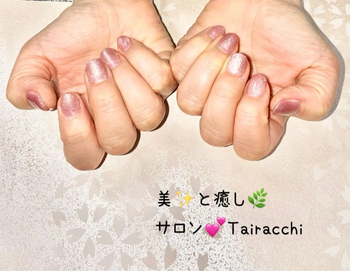 ネイル マグネットネイル ショートネイル 春ネイル ハンドネイル Tairacchi タイラッチのネイルデザイン