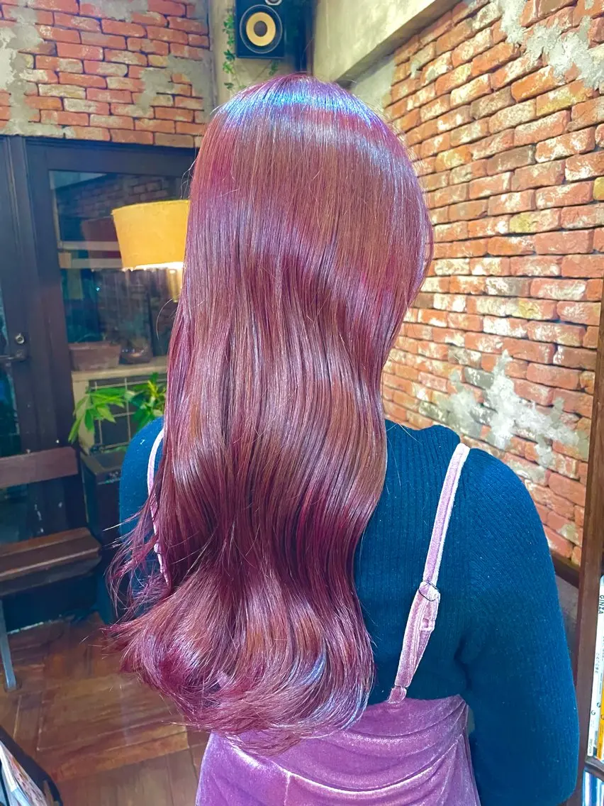 ロング カラー ベージュカラー ブリーチ ブリーチなしカラー ピンクカラー ピンクベージュ 《原宿》暖色カラー kokoaのヘアスタイル