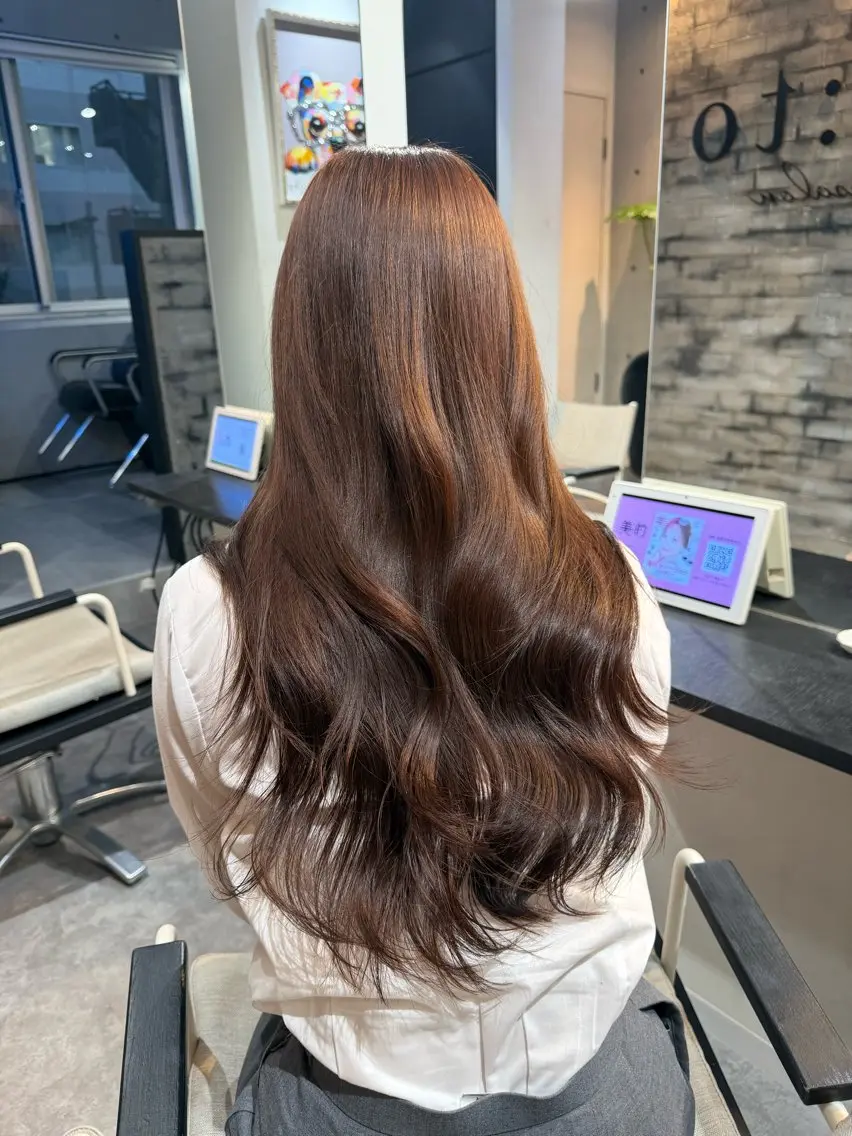 セミロング カラー ヘアアレンジ ブリーチ 透明感カラー ハイトーンカラー 髪質改善 韓国風ヘア 髪質改善🫧縮毛矯正 ハイトーン/れんのヘアスタイル