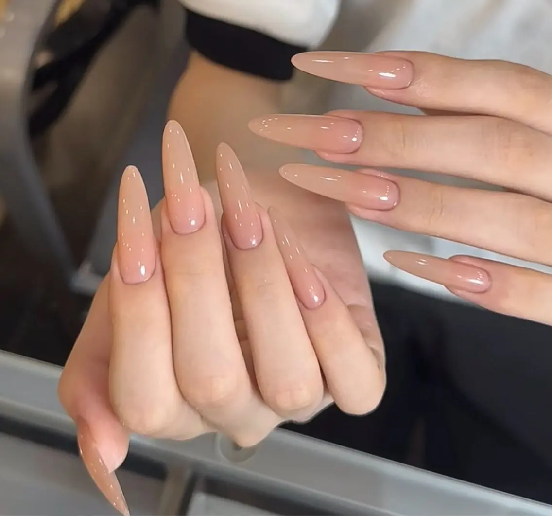 ネイル アートネイル オーロラネイル チークネイル 長さ出し フレンチネイル ハンドネイル ハンドケア Yumi Nail Seiのネイルデザイン