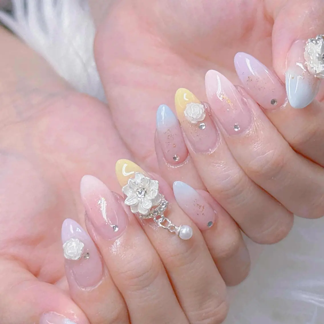 ネイル チークネイル 長さ出し フラッシュネイル フレンチネイル グラデーション AN NAIL SALONのネイルデザイン