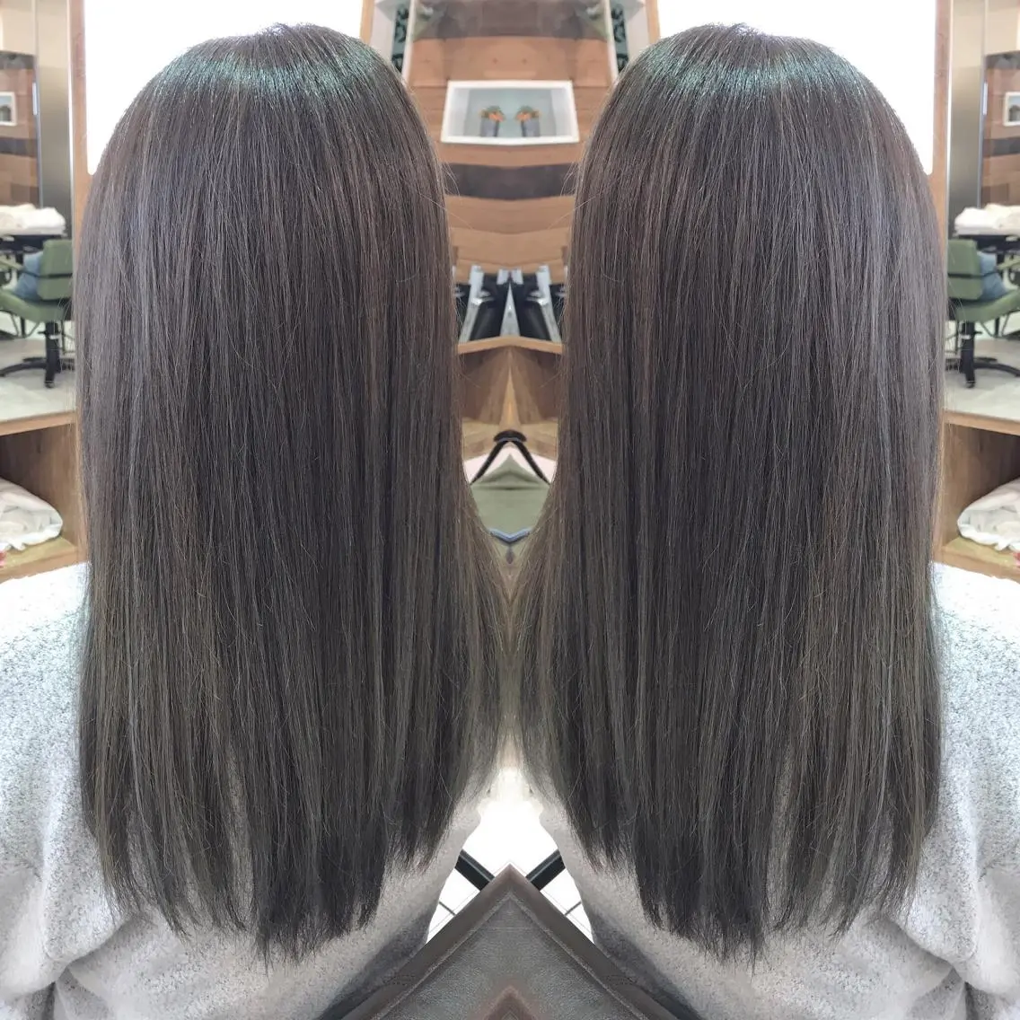 セミロング カラー ハイライトカラー イルミナカラー ハイライト 青木 茂樹⭐️ 透明感カラーのヘアスタイル