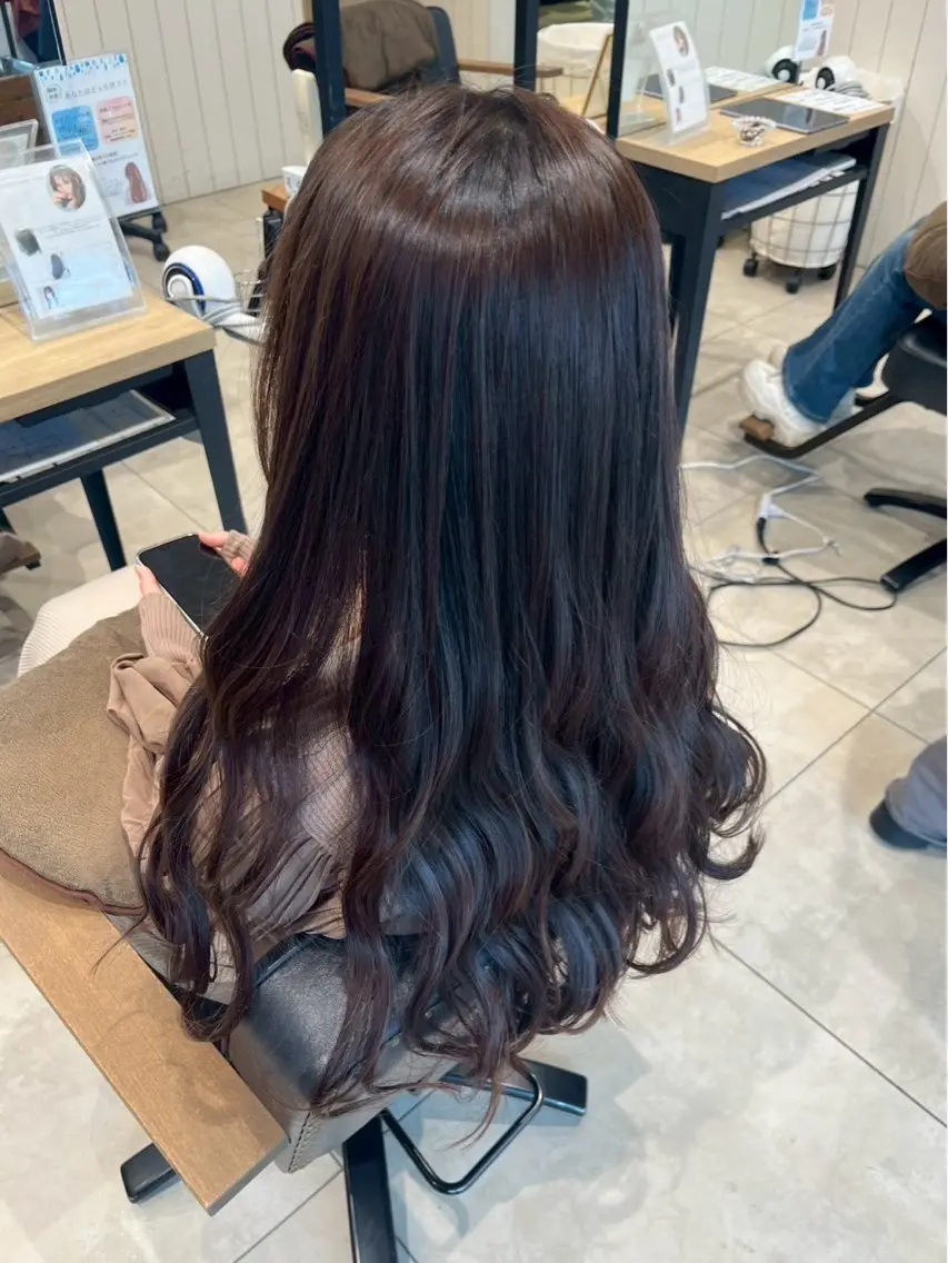 ロング カラー ストレート⭐️ 髪質改善カラー⭐️のヘアスタイル