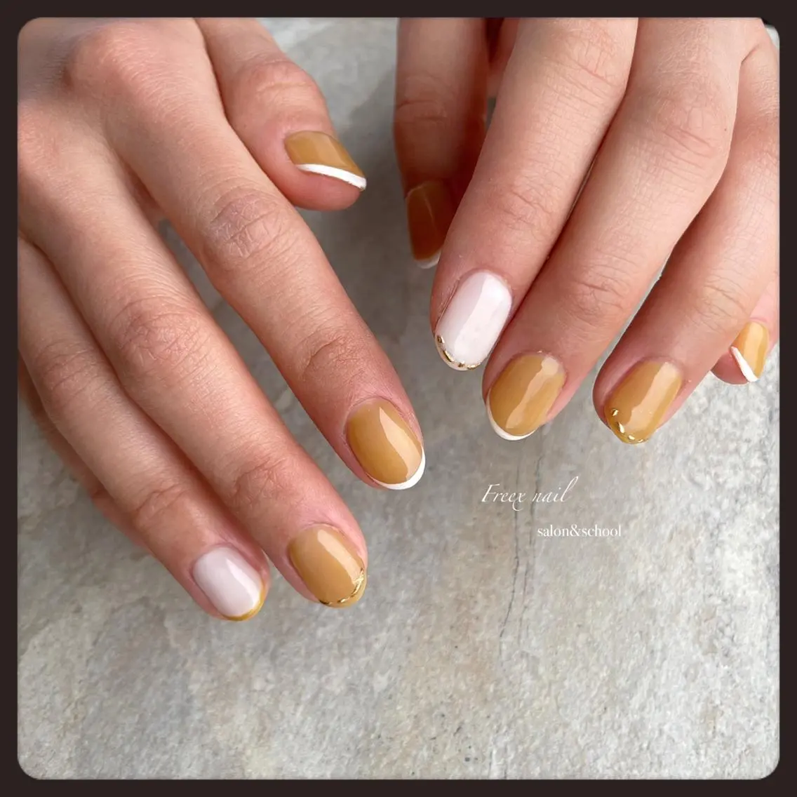 ネイル フレンチネイル ハンドネイル ハンドケア freex nail /ニュアンス/個性派のネイルデザイン