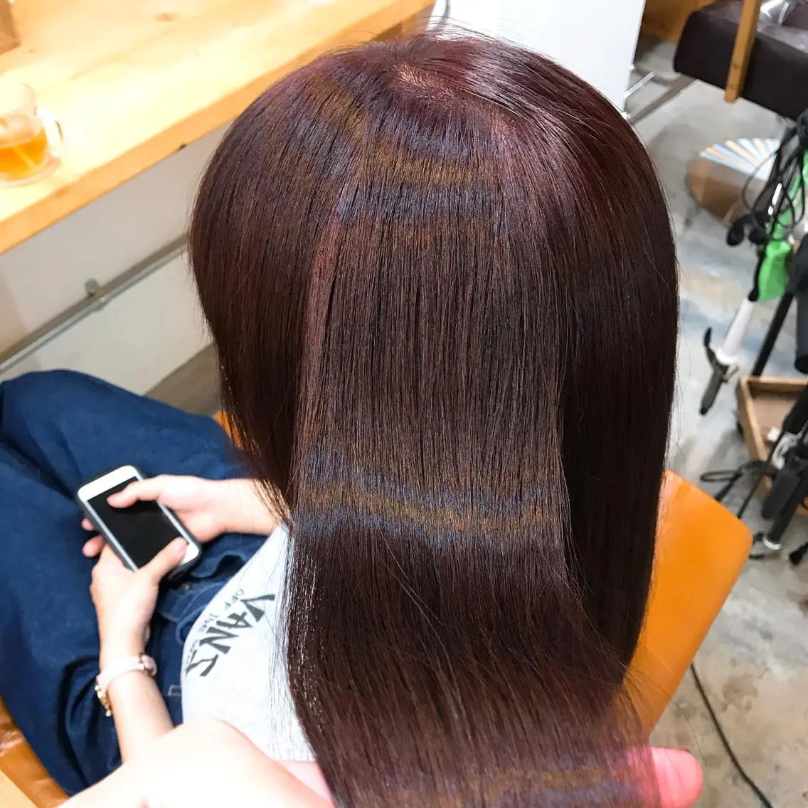 セミロング カラー レッドカラー 🌈限定価格🌈 鈴木　瑛輔のヘアスタイル