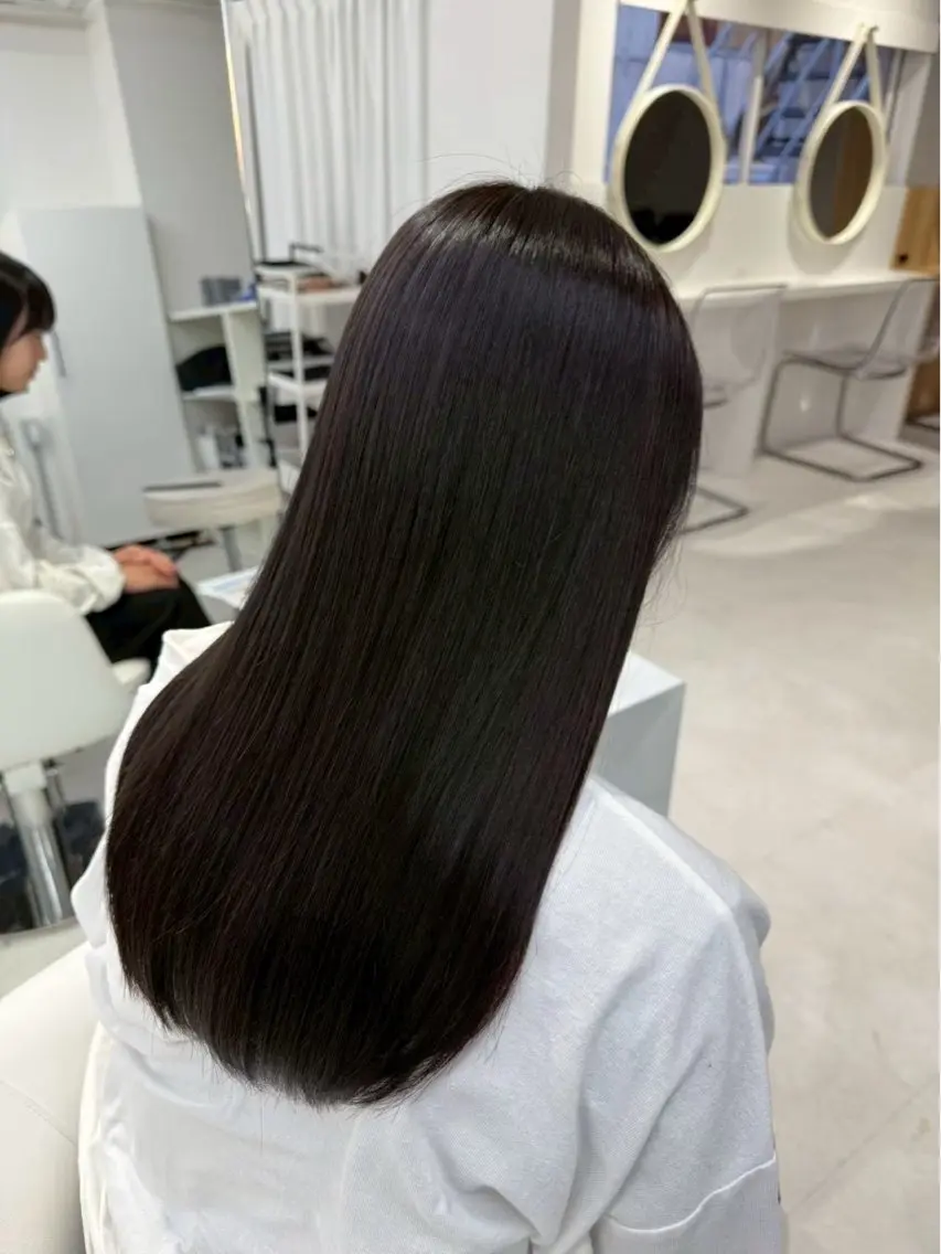 ロング カラー 黒髪 ナチュラルブラック 米野 寿利奈のヘアスタイル