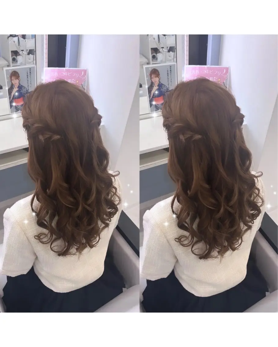 セミロング ヘアセット 岡本 葵朱花のヘアスタイル