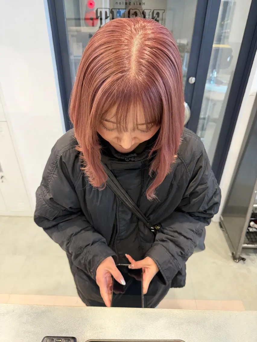 ミディアム カラー ベージュカラー ピンクカラー ピンクベージュ カット ヘアカラー 🌷レイヤーカット/ フルキシオリ🌷のヘアスタイル