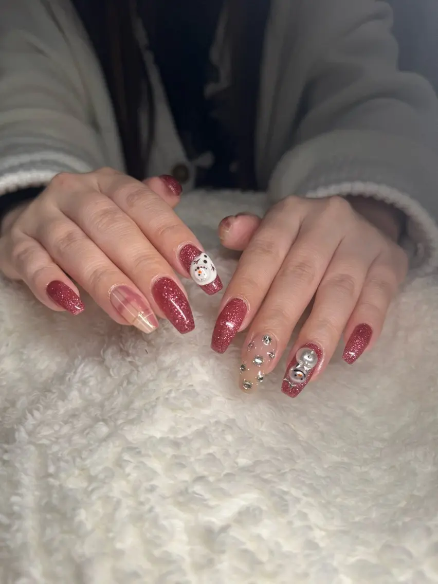 ネイル アートネイル 冬ネイル クリスマス Rommy Arisaのネイルデザイン