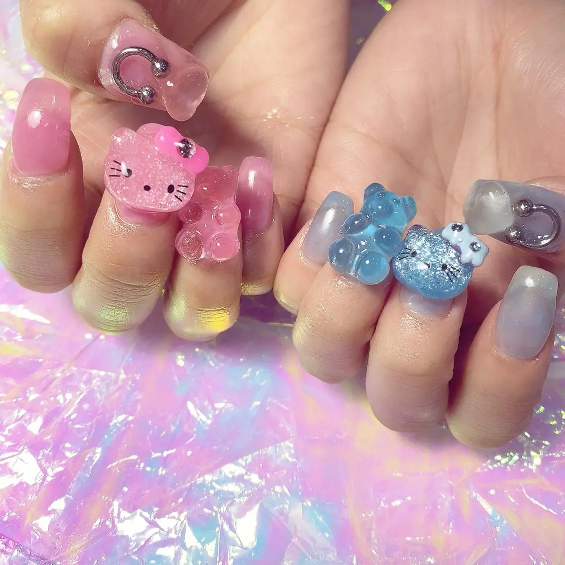 ネイル 渋谷／チップ長さ出し 👑アプレgel-xのネイルデザイン