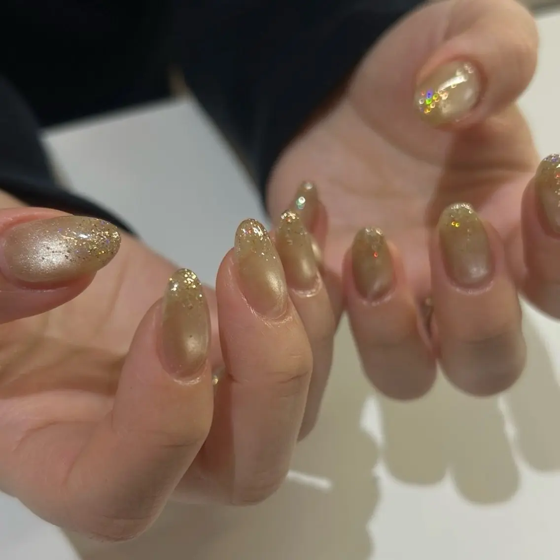 ネイル ラメ(グリッター) ラメグラデーション マグネットネイル ハンドネイル io.Nail 谷町九丁目のネイルデザイン