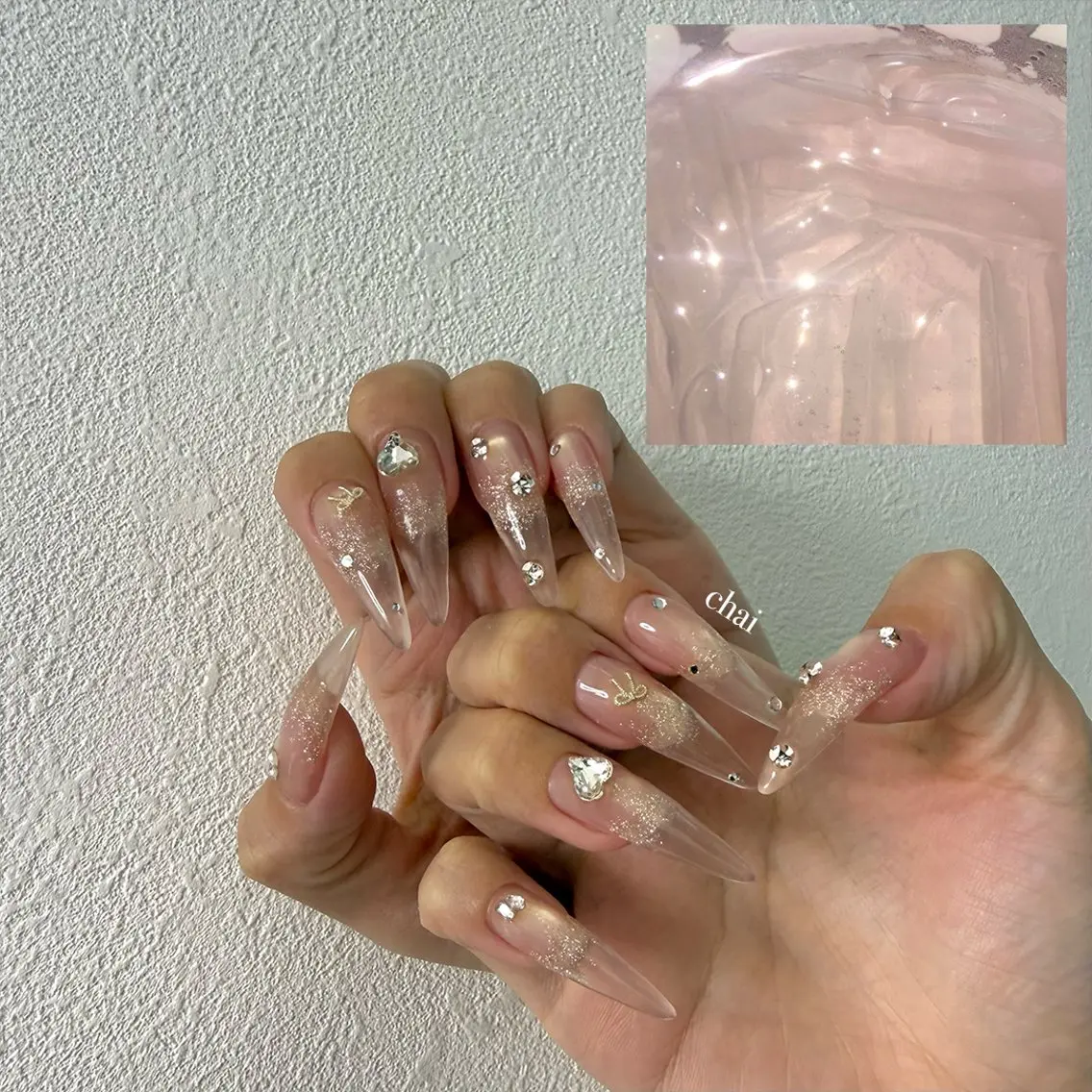 ネイル クリアネイル ワンホンネイル ハンドネイル chai nail +  eye📍鶴橋のネイルデザイン
