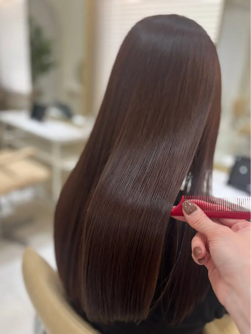 ロング カット ヘアカラー トリートメント Zina博多/ボブ 顔周りKEIKOのヘアスタイル