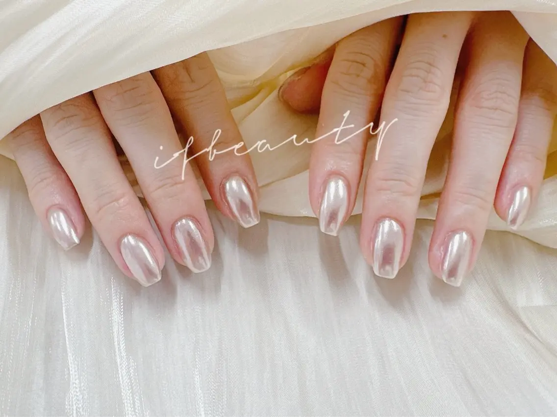 【新規様ソフトジェルオフ無料】□HANDミラーネイル🪞💅/ミラーグラデーション➕¥500/ミラーフレンチ➕¥1000の写真