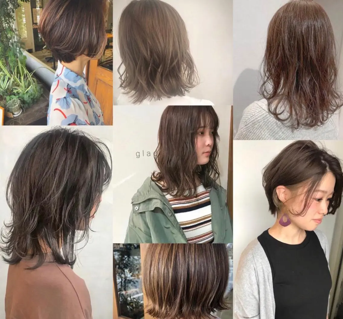 ミディアム カラー 透明感カラー 比嘉 千咲のヘアスタイル