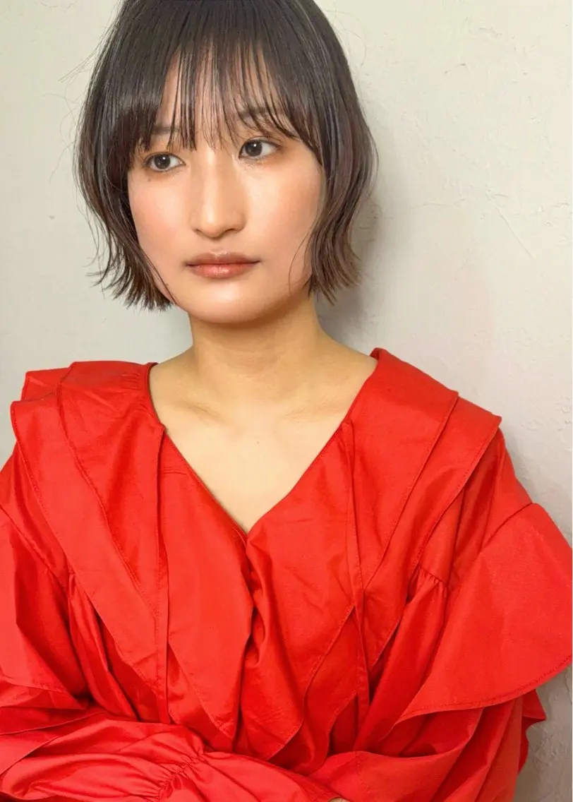 ショート ボブ カット ヘアカラー 日下 まゆきのヘアスタイル