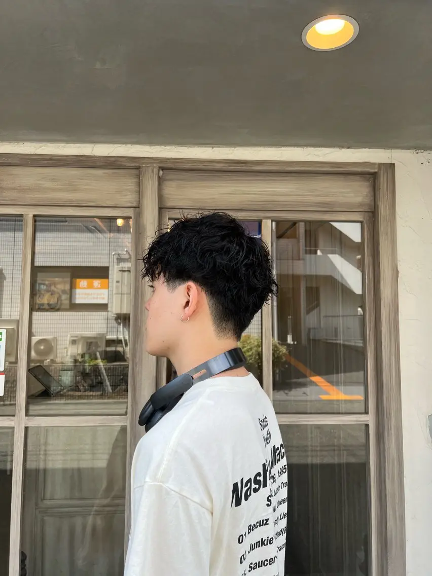 パーマ メンズ カット パーマ ひがし はるなのヘアスタイル