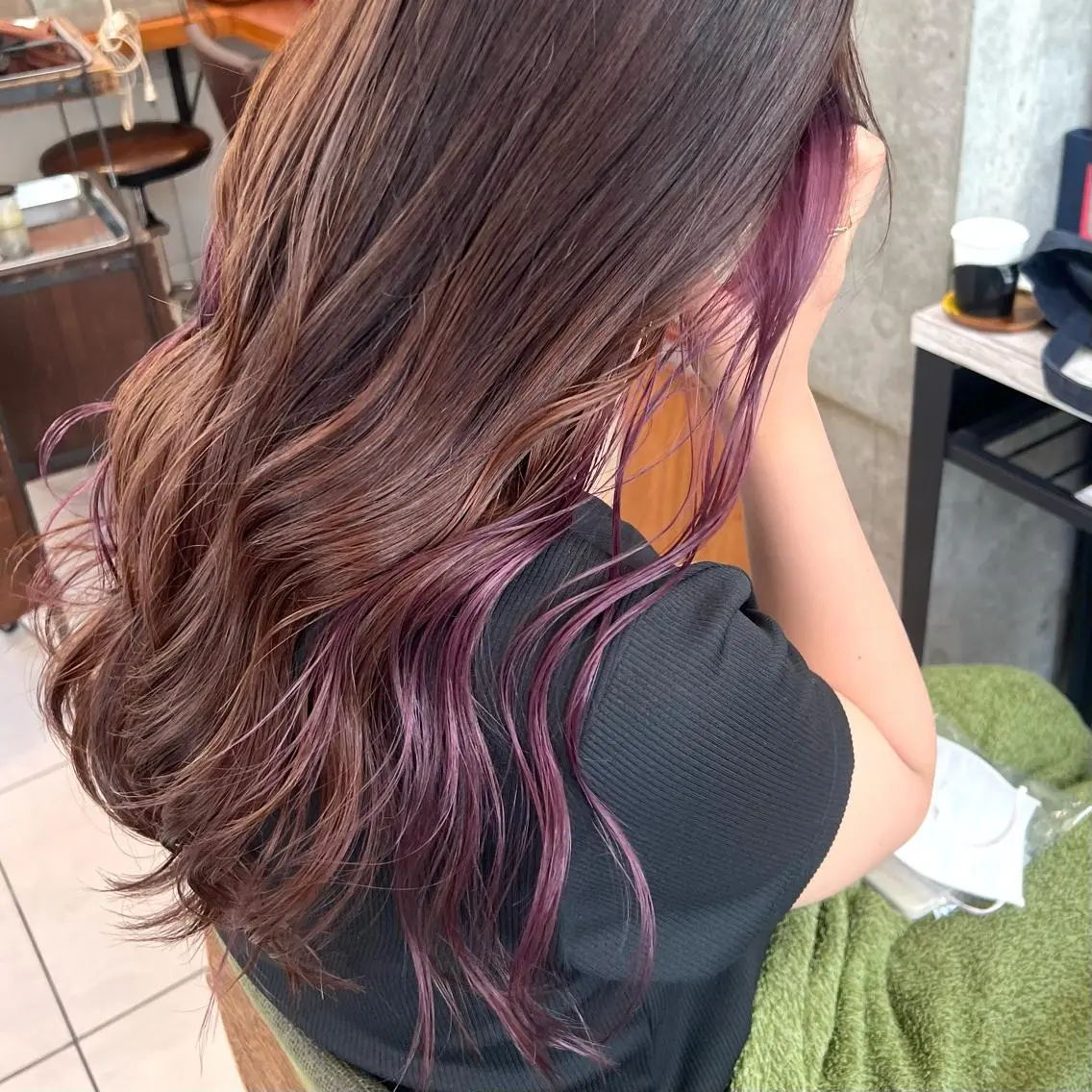 ロング カラー インナーカラー かわの ももな 💜ྀིのヘアスタイル