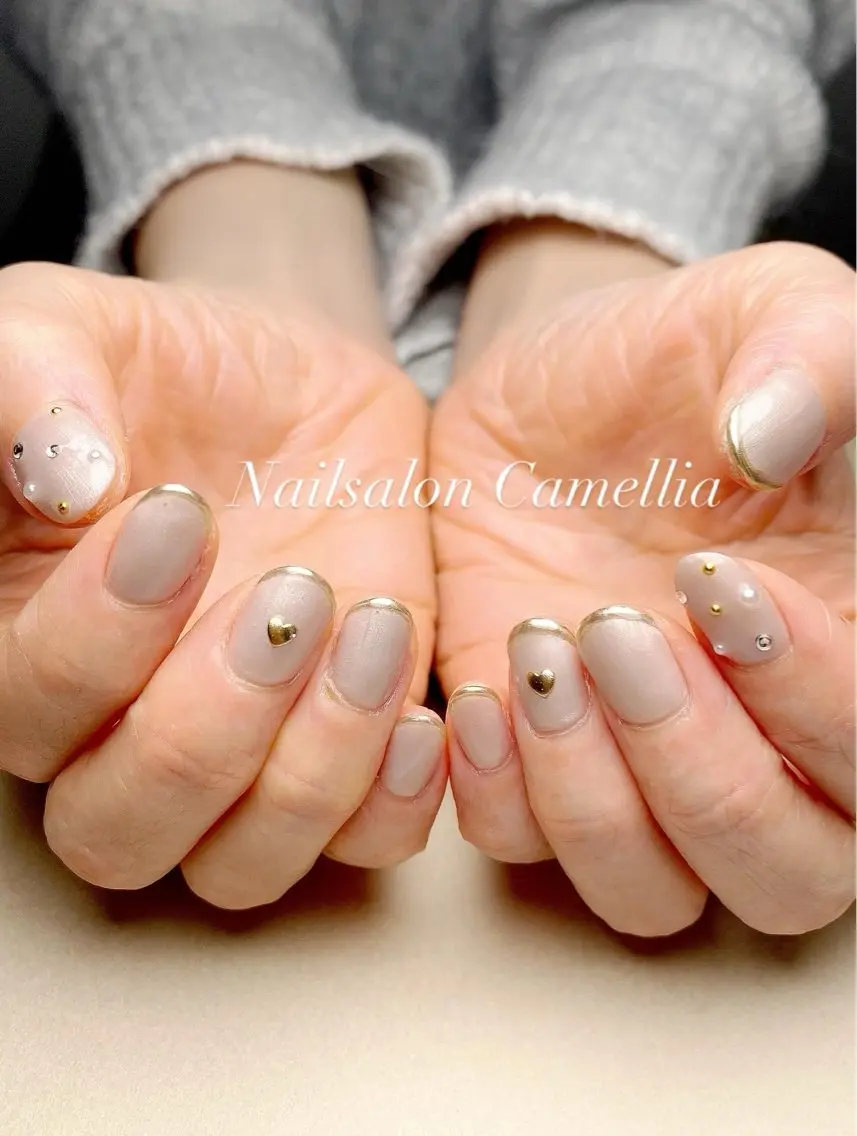 ネイル アートネイル バレンタイン ハンドネイル nailsalon camelliaのネイルデザイン