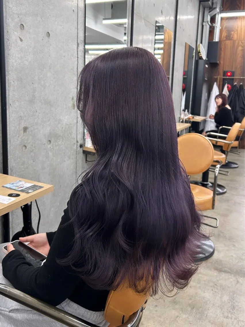 ロング カラー カット ヘアカラー トリートメント 🌷ラベンダーピンク 顔まわり🌷ねいろのヘアスタイル