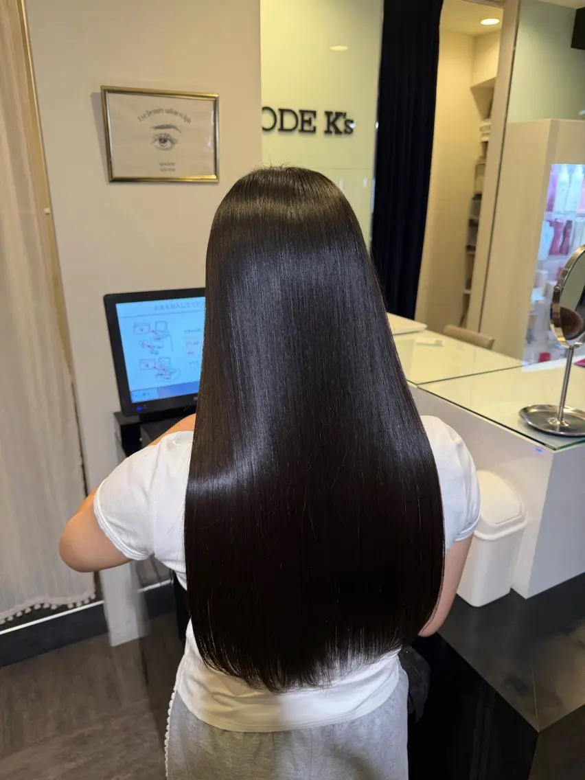ロング 縮毛矯正 縮毛矯正 momo🎀韓国レイ ヤー・ハイトーンのヘアスタイル