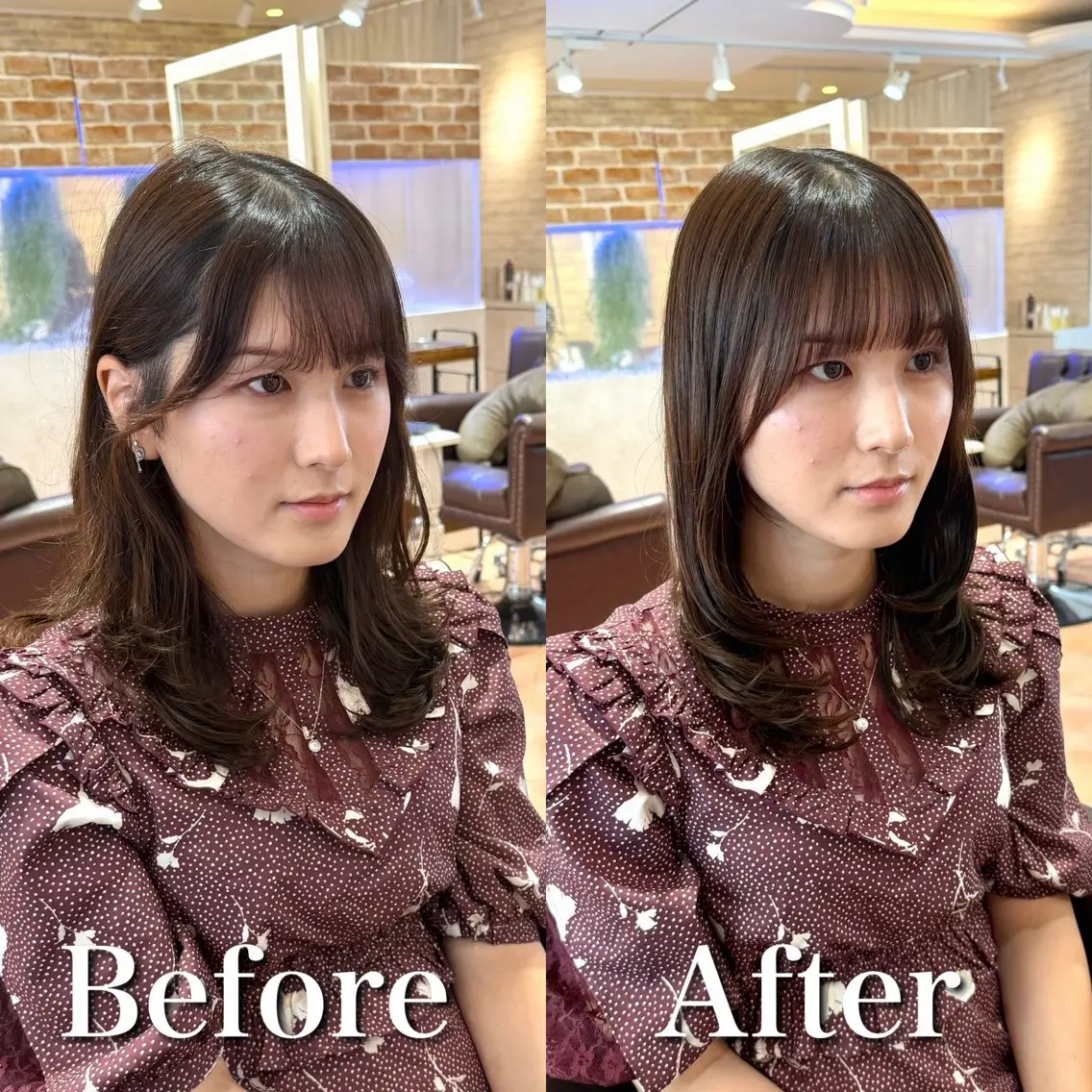 セミロング パーマ セミロングパーマ 縮毛矯正 カット パーマ 縮毛矯正 トリートメント 🌟クロスパーマ🌟 YAGIのヘアスタイル