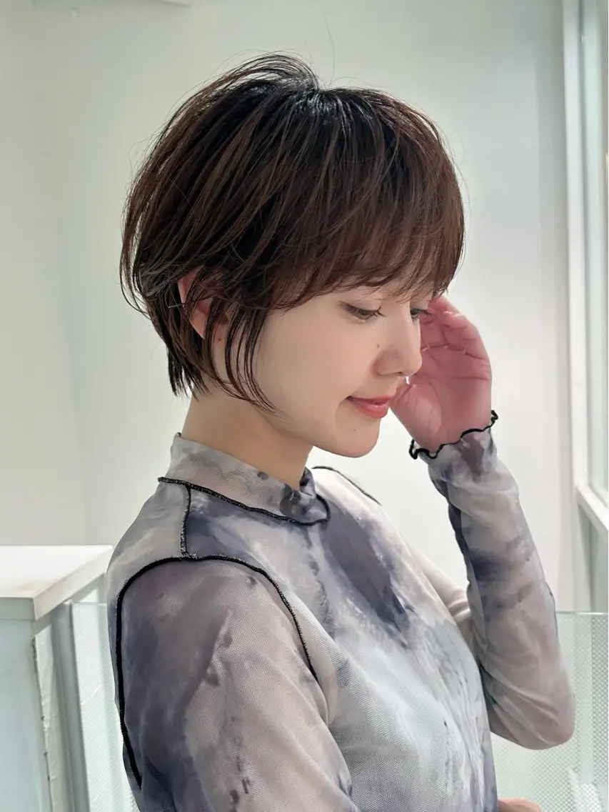 ショート ショートヘア 小顔カット カット ヘアカラー トリートメント ヘッドスパ 縮毛矯正/レイヤー taiga🐯のヘアスタイル