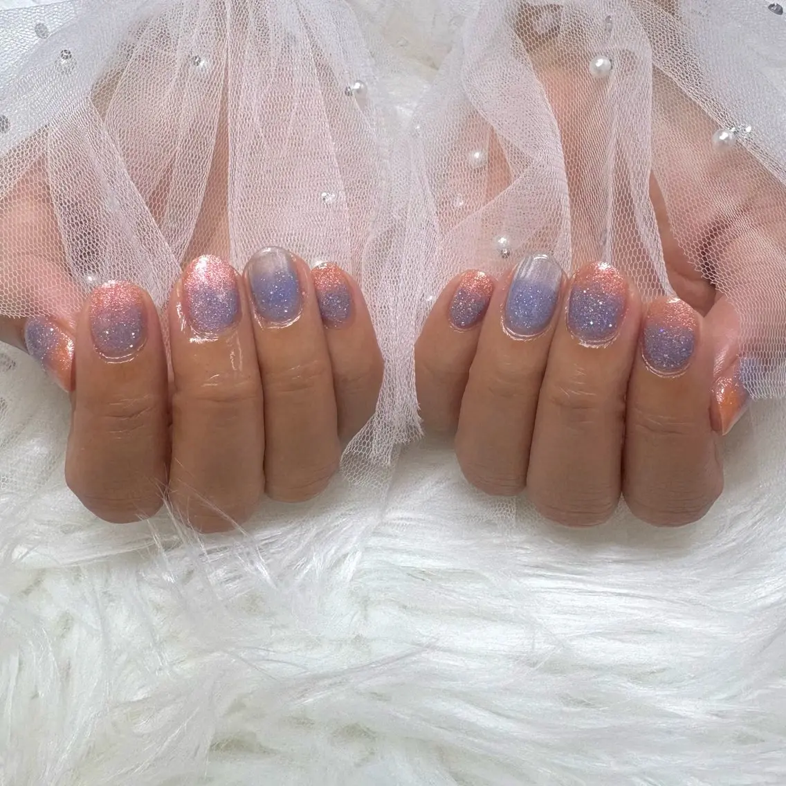 ネイル 氷ネイル・うるうるネイル マグネットネイル ハンドネイル SHINE nail salonのネイルデザイン