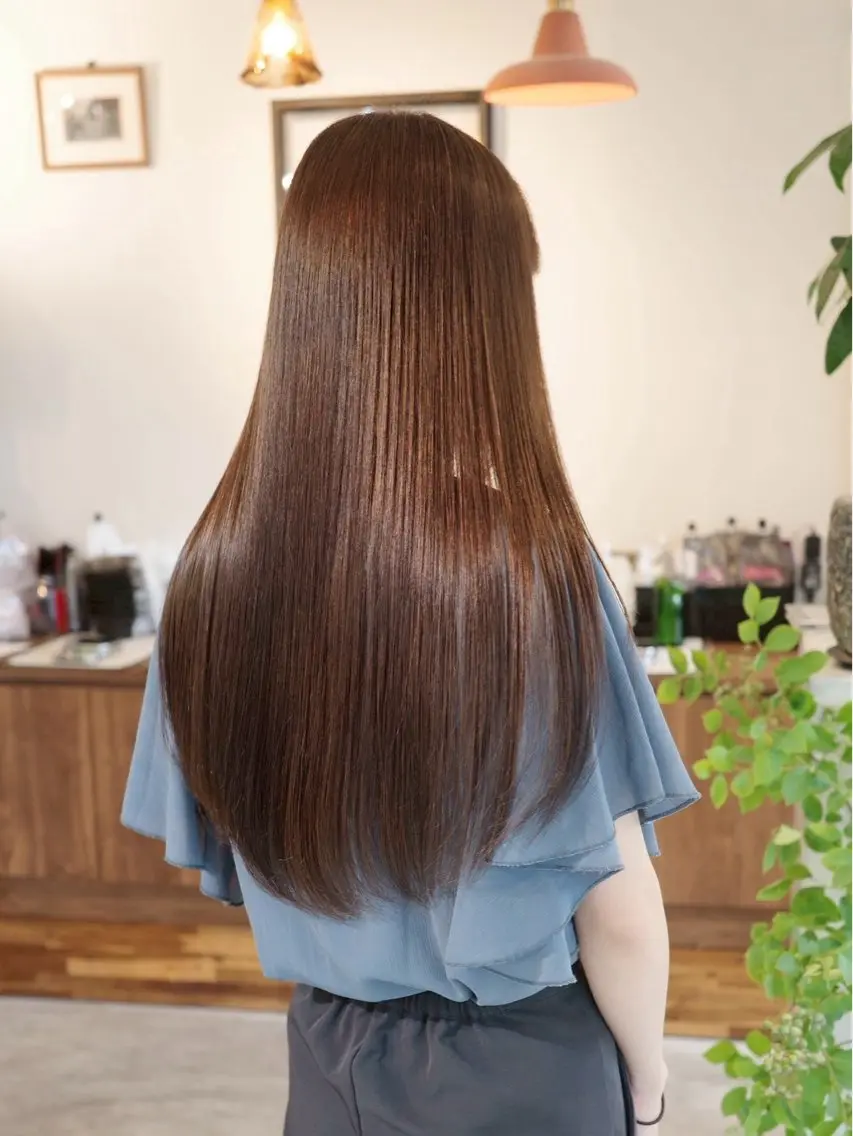 【高艶髪】カラー+ココナッツ縮毛矯正SS+艶髪トリートメントの写真
