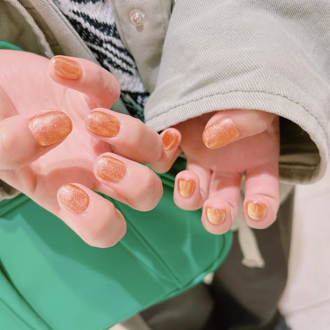 ネイル オレンジ ハンドネイル junna 金山.東別院.上前津のネイルデザイン