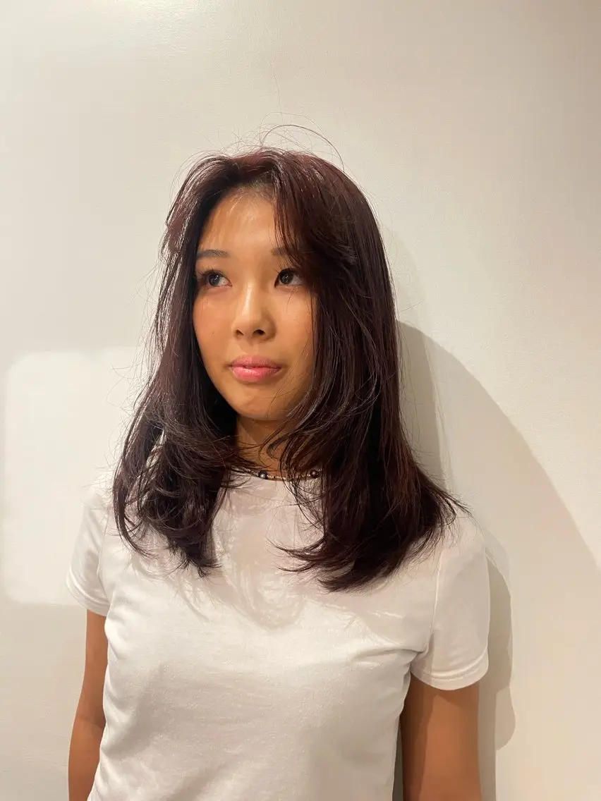 セミロング カット ヘアカラー ゆるふわガーリーst yle🩰yuukaのヘアスタイル