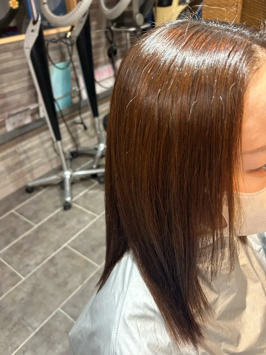 セミロング 縮毛矯正 川野 柚奈のヘアスタイル