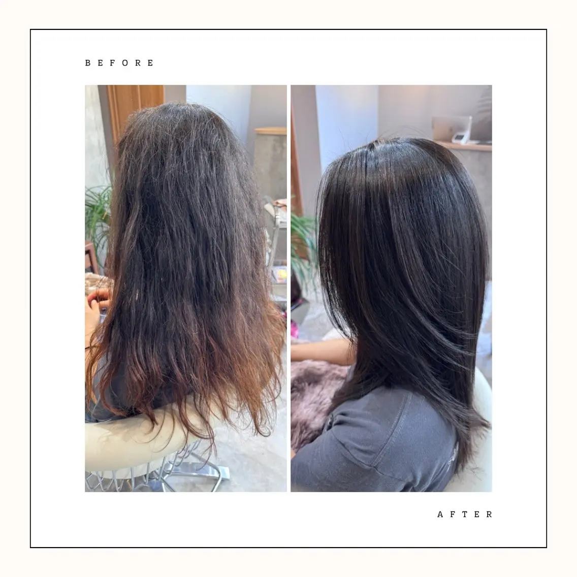 ロング パーマ 縮毛矯正 カット 縮毛矯正 トリートメント 🍀and hair 日比野のヘアスタイル