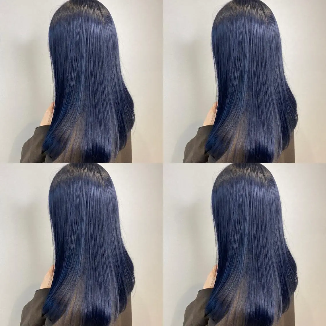 ロング カラー ブリーチ ネイビーカラー 飯田 祥哉のヘアスタイル
