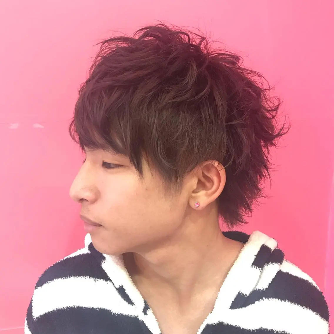 ショート カラー メンズ メンズウルフカット ベージュカラー ブラウンカラー ブラウンベージュ ウルフカット カット パーマ Vir by browのヘアスタイル