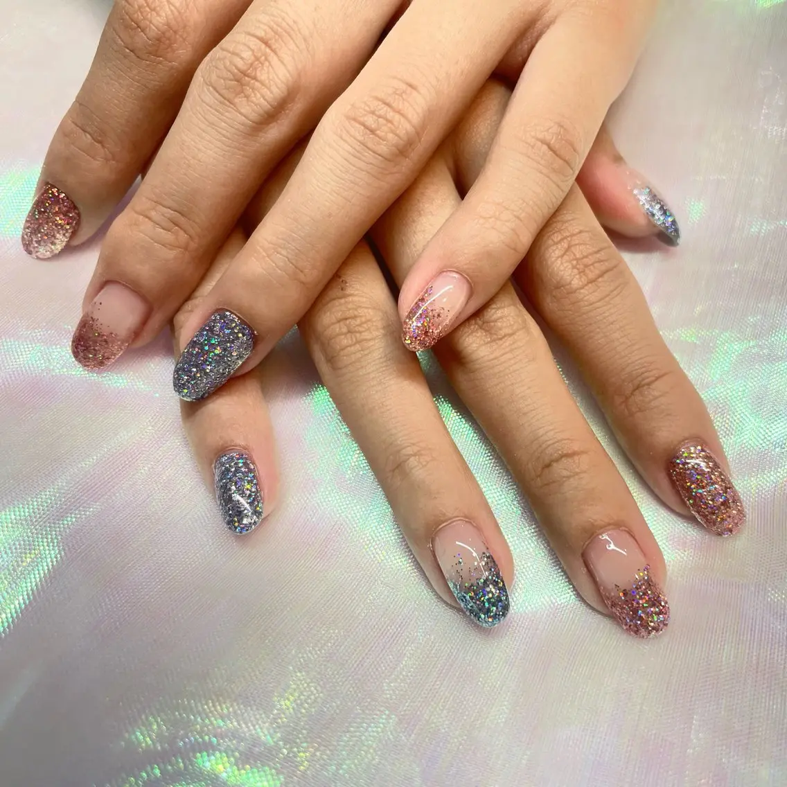 ネイル グラデーション ラメ(グリッター) ラメグラデーション k+1 nail salonのネイルデザイン