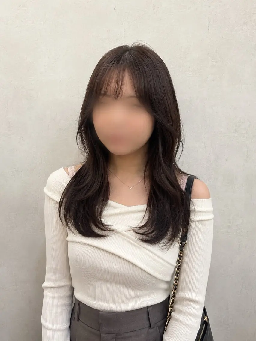 ミディアム 韓国風ヘア ハイトーン/透明感カ ラー/minku🧸のヘアスタイル