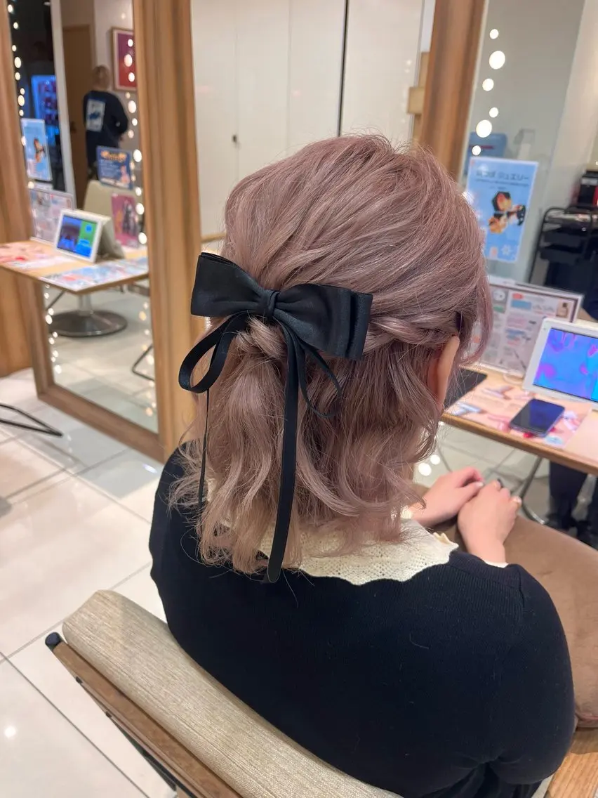 ショート ヘアカラー ヘアセット 暖色カラー💖/ アレンジ🎀/YUIのヘアスタイル
