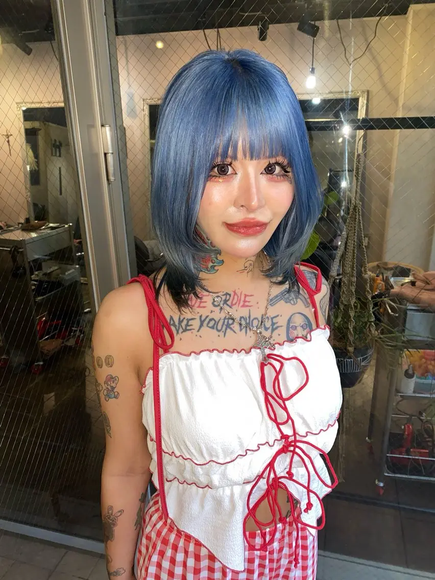 ミディアム カラー カット ヘアカラー 心斎橋/デザインカラ ー/海外風/ナツミのヘアスタイル