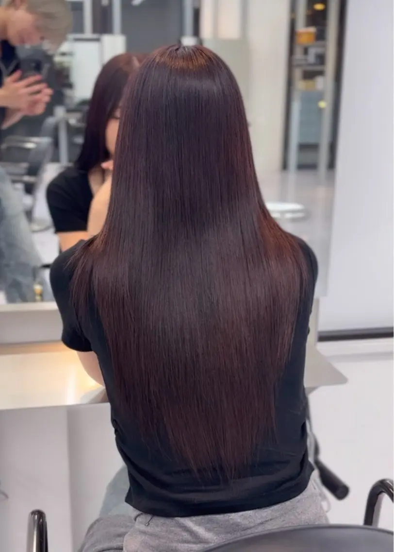 カラー ブリーチ ブラウンカラー ダブルカラー ブリーチなしカラー ヘアカラー 🩵福岡ブリーチなし レイヤー/紫音🩵のヘアスタイル