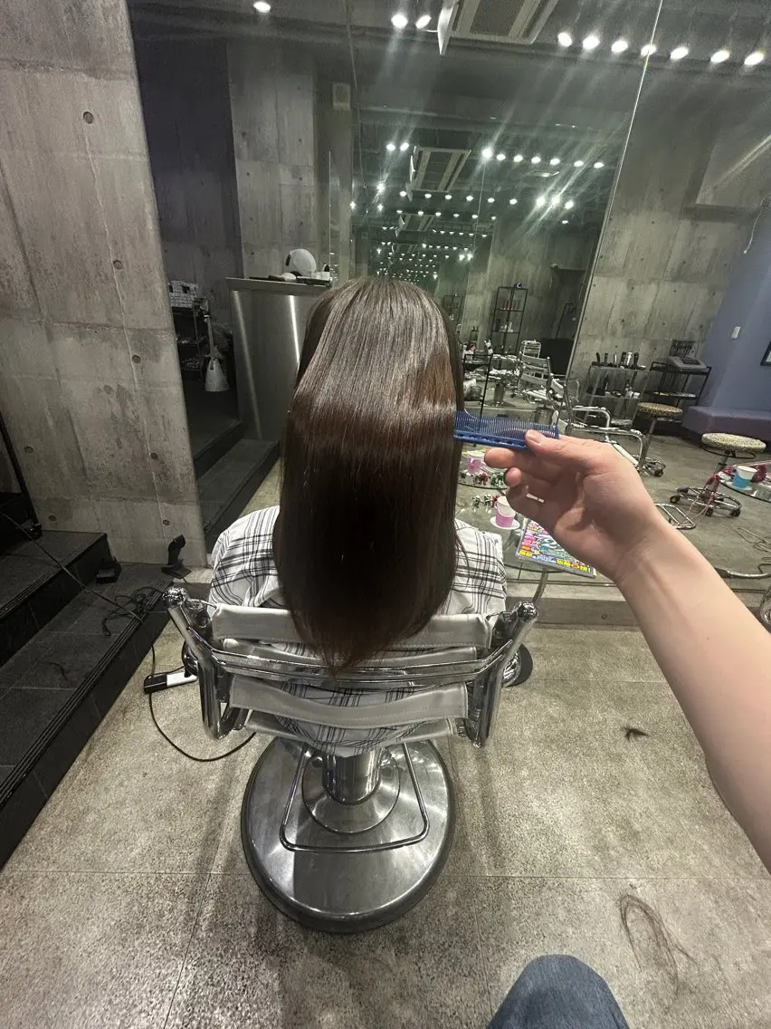 ロング カット 縮毛矯正 トリートメント 朝ラク縮毛矯正 kiryuのヘアスタイル